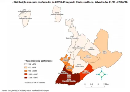 EM SALVADOR, NÚMERO DE CASOS DE COVID É MAIOR EM BAIRROS RICOS, MAS AS MORTES ESTÃO CONCENTRADAS NOS BAIRROS POBRES