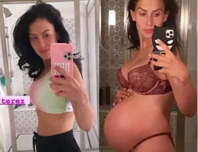MÃE DE 5, HILARIA BALDWIN MOSTRA BARRIGA NEGATIVA 6 SEMANAS APÓS PARTO
