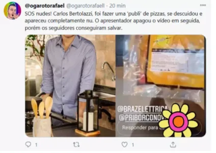 CARLOS BERTOLAZZI SE DESCUIDA E MOSTRA NUDE NA INTERNET