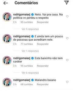 “MALANDRO”, MAIA ATACA NETO EM REDE SOCIAL; VEJA