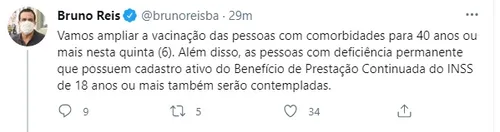 SALVADOR AMPLIA VACINAÇÃO DE PESSOAS COM COMORBIDADES