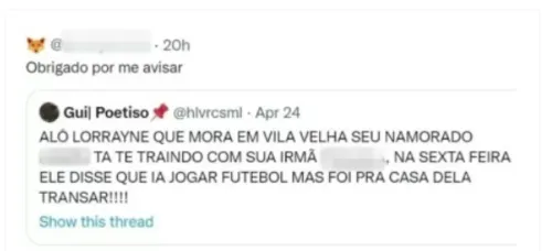 MULHER DESCOBRE TRAIÇÃO APÓS TUÍTE VIRALIZAR