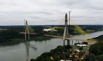 SEGUNDA PONTE ENTRE BRASIL E PARAGUAI TEM 84% DA OBRA CONCLUÍDA