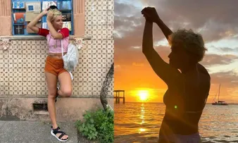 DE FÉRIAS EM SALVADOR, BRUNA LINZMEYER CURTE SHOW DE OLODUM E PASSEIO NA PRAIA