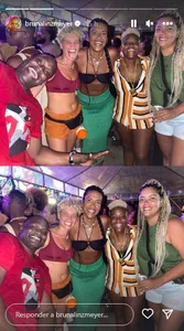 DE FÉRIAS EM SALVADOR, BRUNA LINZMEYER CURTE SHOW DE OLODUM E PASSEIO NA PRAIA