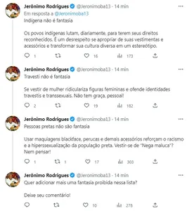 JERÔNIMO PONTUA FANTASIAS "PROIBIDAS" NO CARNAVAL; CONFIRA
