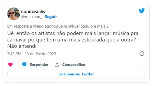 SAULO OPINA SOBRE MÚSICA DO CARNAVAL E FÃS DE IVETE REBATEM: “INSIGNIFICANTE E FLOPADO"