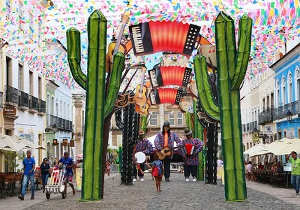 Decoração de São João no Pelourinho, em Salvador - Créditos: Antonio Queirós/GOV-BA