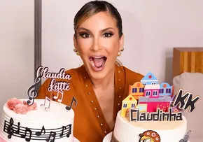 FAZENDO 43 ANOS, CLAUDIA LEITTE RECEBE HOMENAGEM DE EQUIPE