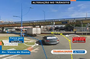 TRÂNSITO É DESVIADO NA AV. VASCO DA GAMA PARA OBRAS DO BRT SALVADOR