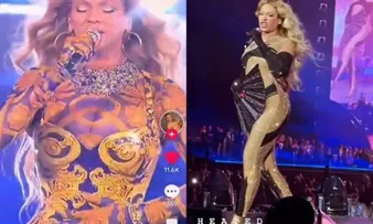 BEYONCÉ FAZ GESTO NA BARRIGA DURANTE SHOW E FÃS ESPECULAM NOVA GRAVIDEZ