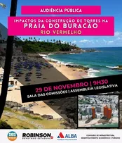 AUDIÊNCIA NA ASSEMBLEIA LEGISLATIVA DISCUTE IMPACTOS DE CONSTRUÇÃO DE ESPIGÕES NA PRAIA DE BURACÃO