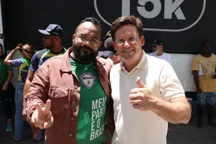 LEANDRO DE JESUS E JOÃO ROMA PARTICIPAM DE MANIFESTAÇÃO EM REPÚDIO À INDICAÇÃO DE FLÁVIO DINO AO STF