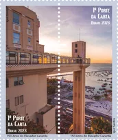 CORREIOS HOMENAGEIA OS 150 ANOS DO ELEVADOR LACERDA COM EMISSÃO POSTAL COMEMORATIVA