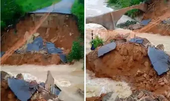 FORTE CHUVA CAUSA CRATERA NO RECÔNCAVO DA BAHIA E TRECHO DE RODOVIA É INTERDITADO
