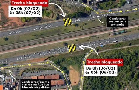 TRÂNSITO PRÓXIMO AO BAIRRO DA PAZ SERÁ BLOQUEADO NA MADRUGADA DESTA QUARTA-FEIRA (7)