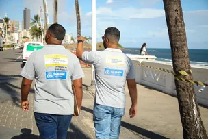 DSIP REALIZA RETIRADA DE FIAÇÕES EXPOSTAS, SUBSTITUIÇÃO E PINTURA DE POSTES NA ORLA DE SALVADOR