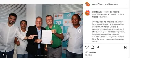 PREFEITO DE VALENTE SAI DO UNIÃO BRASIL E SE FILIA AO AVANTE