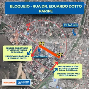 TRECHO EM RUA DE PARIPE SERÁ INTERDITADO PARA REQUALIFICAÇÃO A PARTIR DE DOMINGO (31)