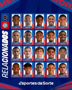 CONFIRA OS JOGADORES RELACIONADOS DO BAHIA QUE VÃO ENTRAR EM CAMPO CONTRA O BOTAFOGO-PB