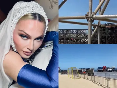 PALCO PARA O SHOW DE MADONNA COMEÇA A SER MONTADO EM COPACABANA