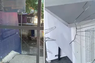 HOMEM SE DESCONTROLA E QUEBRA PORTA DE UBS EM TRANCREDO NEVES