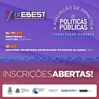 INSCRIÇÕES ABERTAS PARA O IX ENCONTRO BAIANO DE ESTATÍSTICA