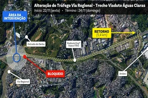 TRÁFEGO NA VIA REGIONAL SERÁ ALTERADO TEMPORARIAMENTE NESTE FIM DE SEMANA