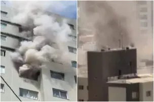 INCÊNDIO ATINGE APARTAMENTO NO BAIRRO DA PITUBA O PREDIO É EVACUADO