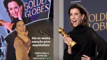 FILHA DE RENATO ARAGÃO BRINCA COM FERNANDA TORRES APÓS PREMIAÇÃO E É DETONADA NA INTERNET