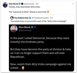 ELON MUSK NEGA QUE TENHA FEITO SAUDAÇÃO NAZISTA E IRONIZA: "TRUQUE SUJO"