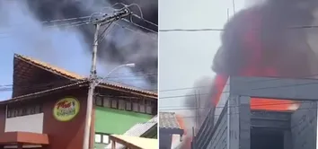 INCÊNDIO ATINGE SUPERMERCADO EM PRAIA DO FORTE