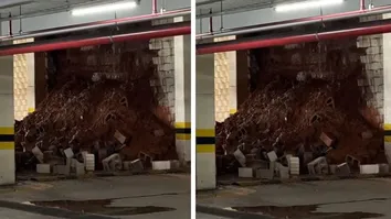 UMA PARTE DA ESTRUTURA DO ESTACIONAMENTO DESABA NO SALVADOR SHOPPING