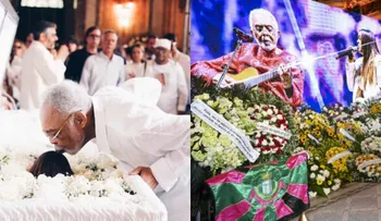 GILBERTO GIL CHEGA JUNTO COM A MÃE DE PRETA GIL AO VELÓRIO E BEIJA A FILHA EM DESPEDIDA