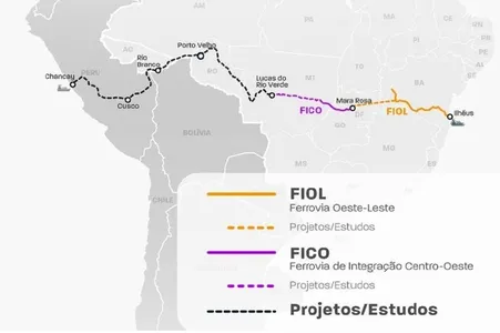 ESTATAL CHINESA FORMALIZA ACORDO PARA PROJETO DE FERROVIA QUE LIGA O LITORAL DO PERU A FIOL, EM ILHÉUS. VEJA O TRAÇADO.