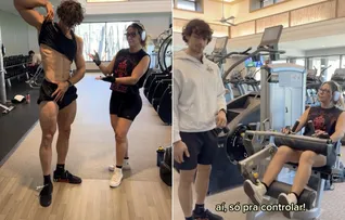 FILHO DE CARLA PEREZ E XANDDY HARMONIA COMPARTILHA TREINO PESADO COM A MÃE