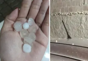 CHUVA DE GRANIZO SURPREENDE MORADORES DE CIDADE BAIANA