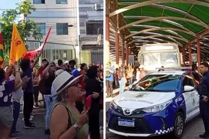PROTESTO FECHA TERMINAL CONTRA AUMENTO DA TARIFA DE ÔNIBUS EM FEIRA DE SANTANA