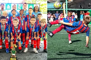 BICICLETA, 18 GOLS E TÍTULO: FILHOS DE ATACANTE DO BAHIA BRILHAM EM TORNEIO DE BASE