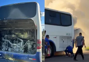 ÔNIBUS COM TORCEDORES DO FORTALEZA PEGA FOGO A CAMINHO DE SALVADOR PARA FINAL NO BARRADÃO