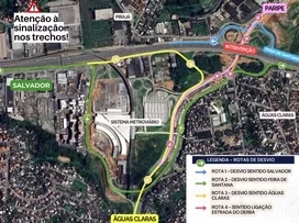 BR-324 TERÁ INTERDIÇÃO NOTURNA EM ÁGUAS CLARAS PARA OBRAS DO VLT